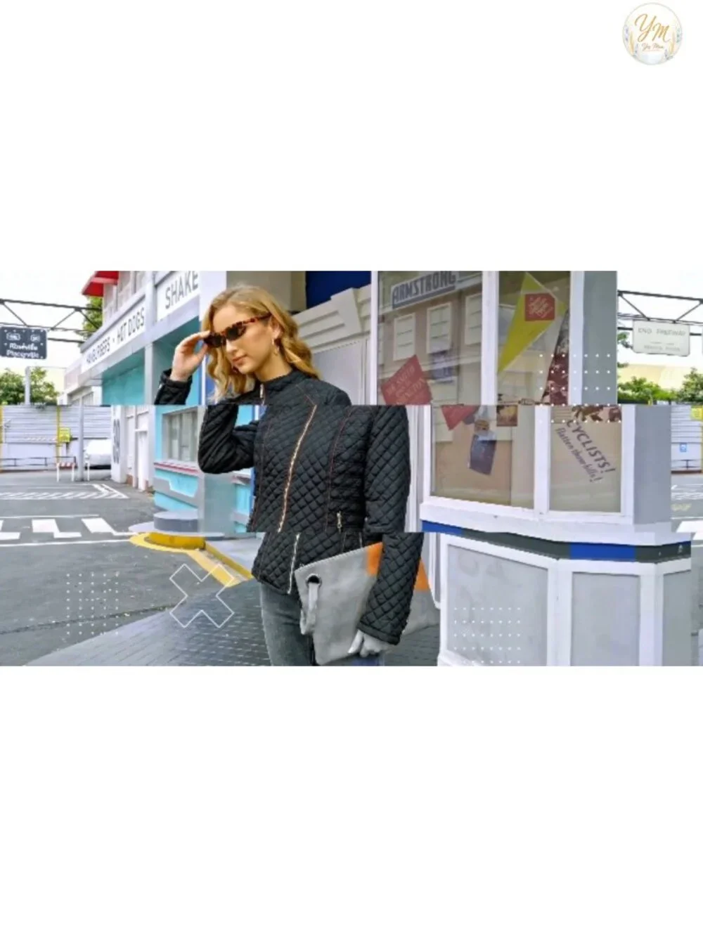 Faux Suede Moto Biker Jacket with Faux Fur Collar Women